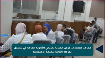 معاهد معتمدة.. فرص حصرية لخريجي الثانوية العامة في تنسيق المرحلة الثالثة للخدمة الاجتماعية
